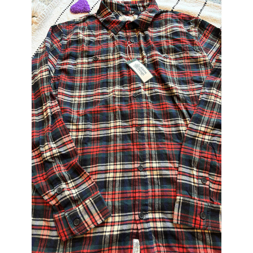 Alpine Design‎ Men's XL Plaid Button-Up Casual Shirt
